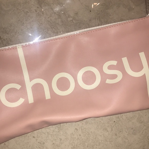 Choosy Clear + Pink Tote Bag NWOT - Picture 3 of 4